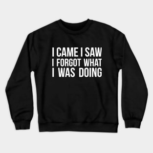 I Came I Saw I Forgot What I was Doing humor joke quote Crewneck Sweatshirt